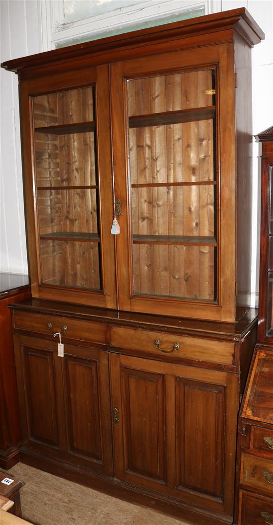 Victorian pine glazed bookcase